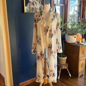 Black Tape Floral Long overcoat